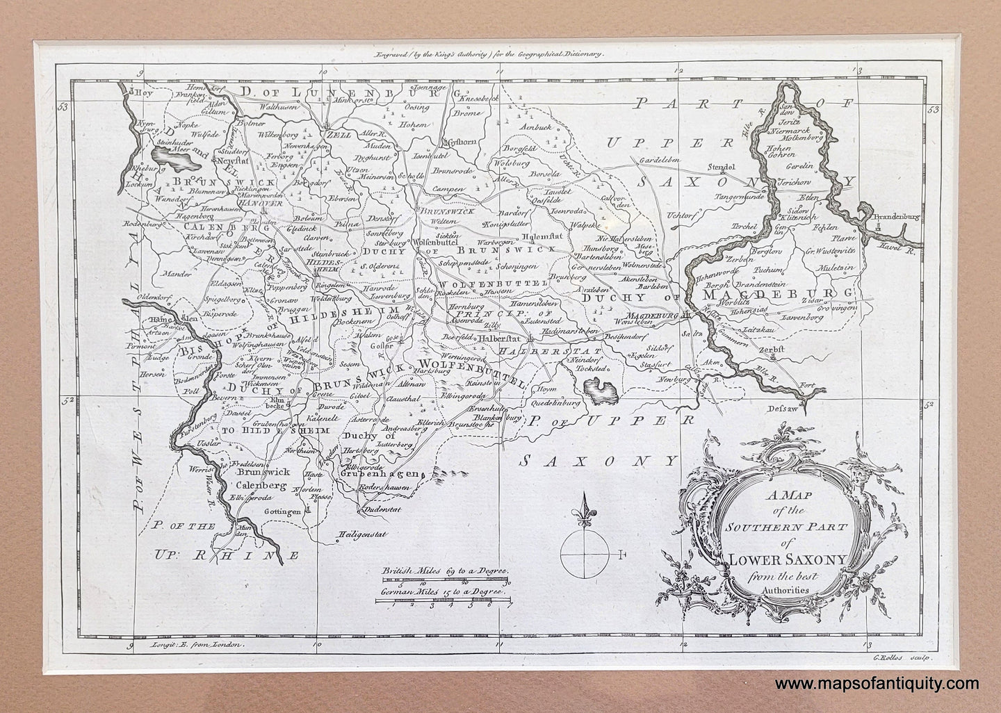 Genuine-Antique-Map-A-Map-of-the-Southern-Part-of-Lower-Saxony-from-the-best-Authorities-1759-Rollos-Maps-Of-Antiquity