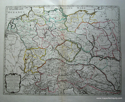 Antique-Hand-Colored-Map-Germania-Antiqua-in-W.-Magnos-Populos-in-Minores-Populos-et-in-Minimos-Distincta.--Germany-1641-Nicolas-Sanson-d'Abbeville-Maps-Of-Antiquity