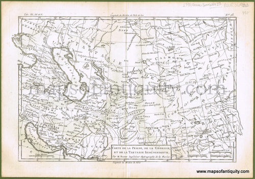 Antique-Black-and-White-Map-Carte-de-la-Perse-la-Georgie-et-de-la-Tartarie-Independante.-Europe--Russia-1780-Raynal-and-Bonne-Maps-Of-Antiquity
