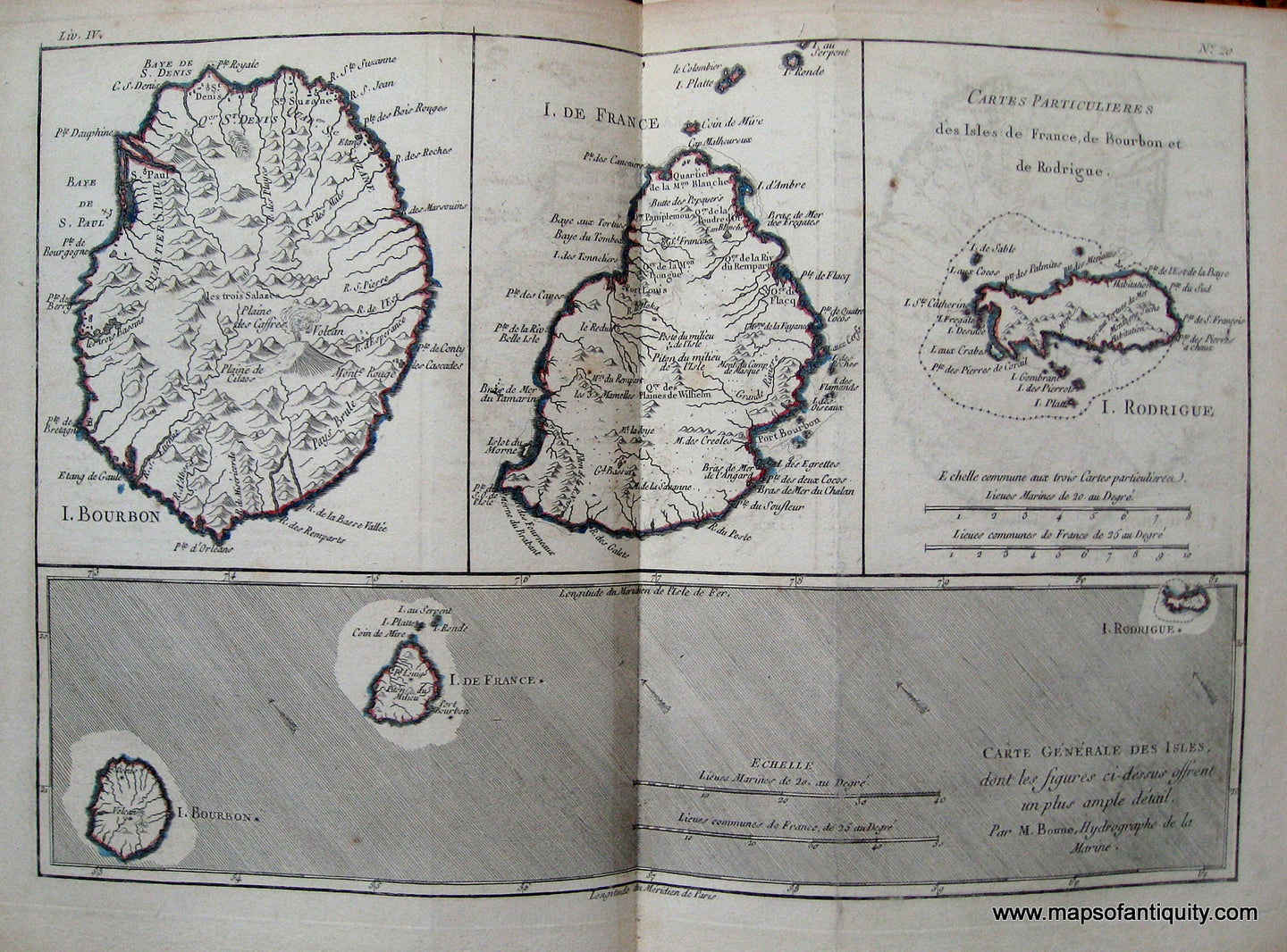 Antique-Hand-Colored-Map-Les-isles-de-France-de-Bourbon-et-de-Rodrigue-en-general-et-en-particulier.-Europe-France-1780-Raynal-and-Bonne-Maps-Of-Antiquity