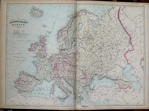 Antique-Map-Europe-Asher-Adams-1872-1870s-1800s-19th-century