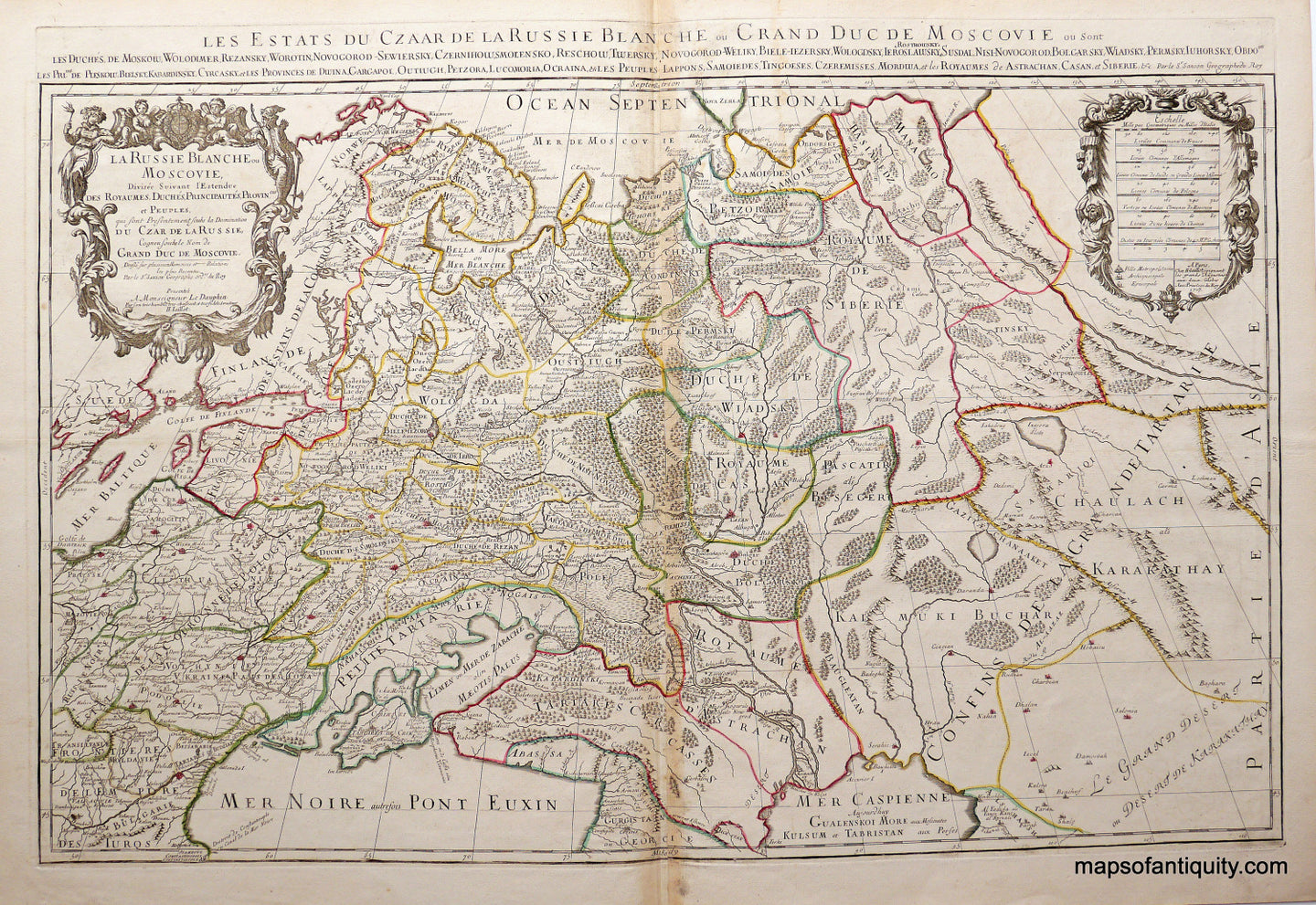 de l'Isle: Carte de Moscovie. Dressee par Guillaume, Russia, 1730