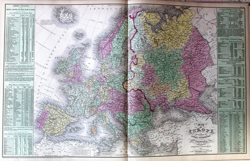 Antique-Hand-Colored-Map-Map-of-Europe-compiled-from-the-Latest-Authorities.-Europe-Europe-General-1854-Mitchell/Cowperthwait-Desilver-&-Butler-Maps-Of-Antiquity