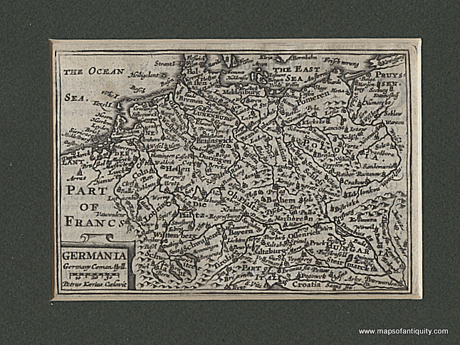 Black-and-White-Antique-Map-Germania-(Central-Europe)**********-Europe-General-Germany-Poland-Belgium-Holland-Hungary--1647-Van-den-Keere-Maps-Of-Antiquity