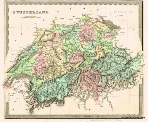 Hand-Colored-Engraved-Map-Switzerland-Switzerland--1848-Greenleaf-Maps-Of-Antiquity