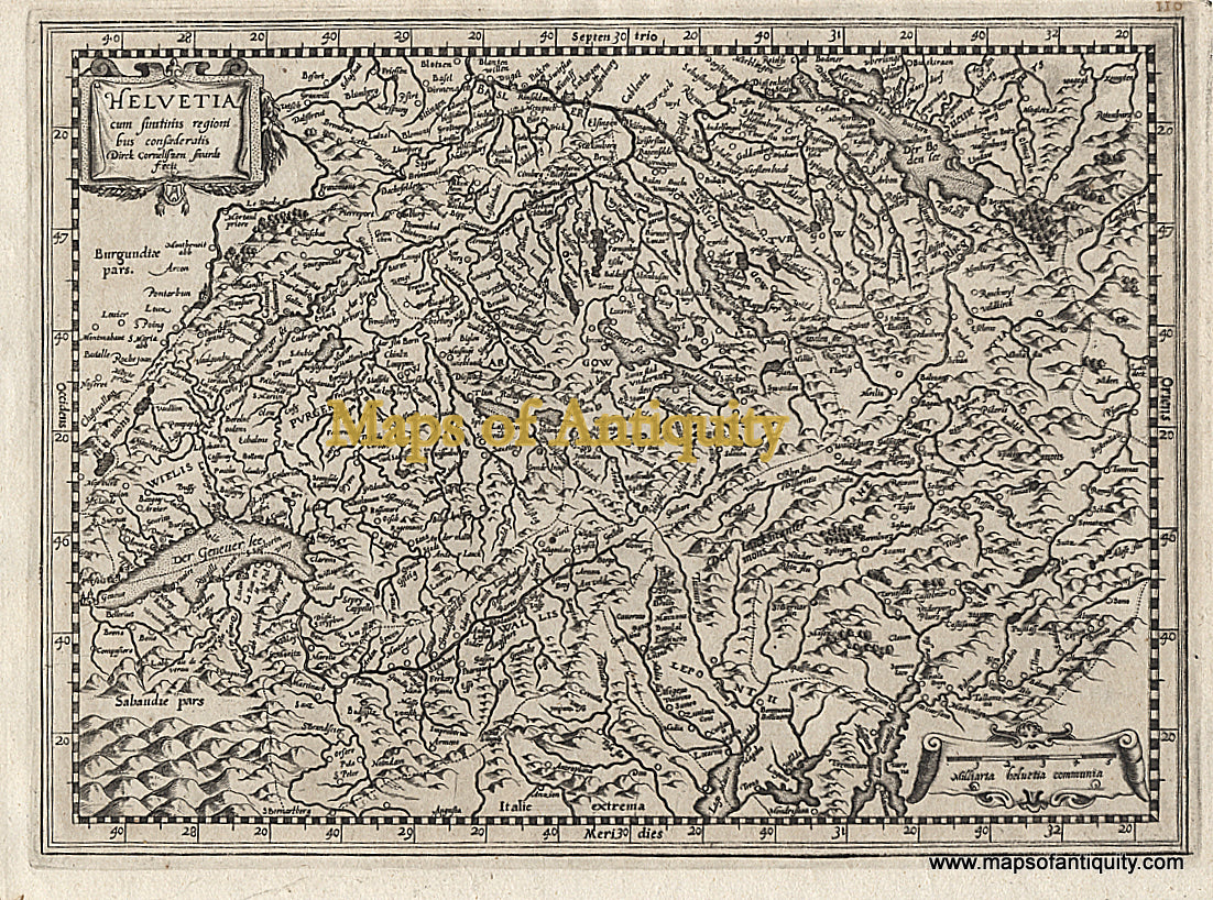 Black-and-White-Antique-Map-Helvetia.-Switzerland--1676-Van-Waesberge-Maps-Of-Antiquity