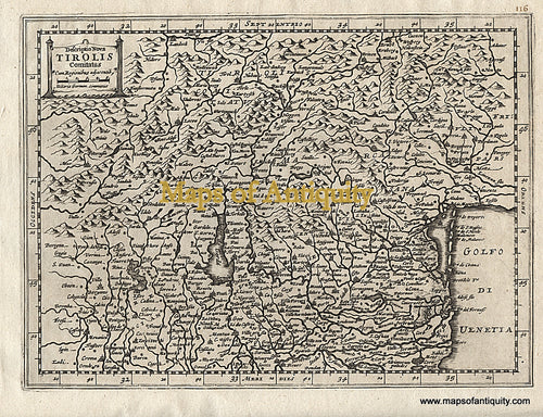 Black-and-White-Antique-Map-Descriptio-Nova-Tirolis-Comitatus-Switzerland--1676-Van-Waesberge-Maps-Of-Antiquity