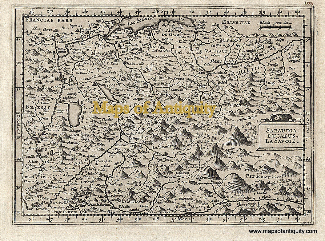 1676 - Sabaudia Ducatus. La Savoie. - Antique Map