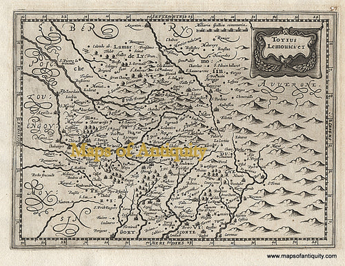 Black-and-White-Antique-Map-Totius-Lemouiciet-France-France--1676-Van-Waesberge-Maps-Of-Antiquity
