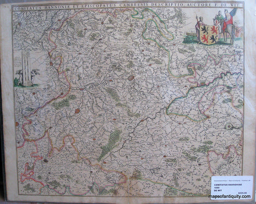Antique-Hand-Colored-Map-Comitatus-Hannoniae-Holland-**********-Holland--1690-De-Wit-Maps-Of-Antiquity