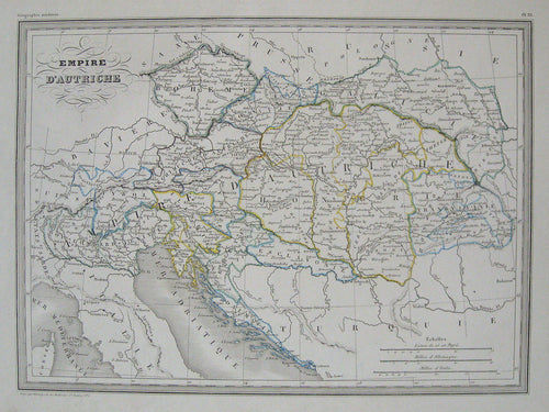 Antique-Hand-Colored-Map-Empire-d'Autriche-Austria-Austria--1842-Malte-Brun-Maps-Of-Antiquity