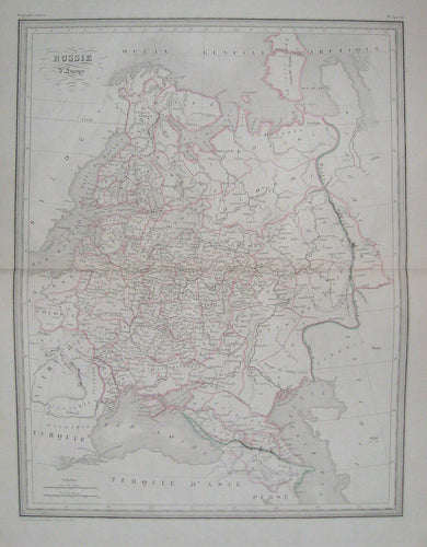 Antique-Hand-Colored-Map-Russie-d'Europe-carte-generale.-(Carte-de-grandeur-double.)-Russia--1842-Malte-Brun-Maps-Of-Antiquity