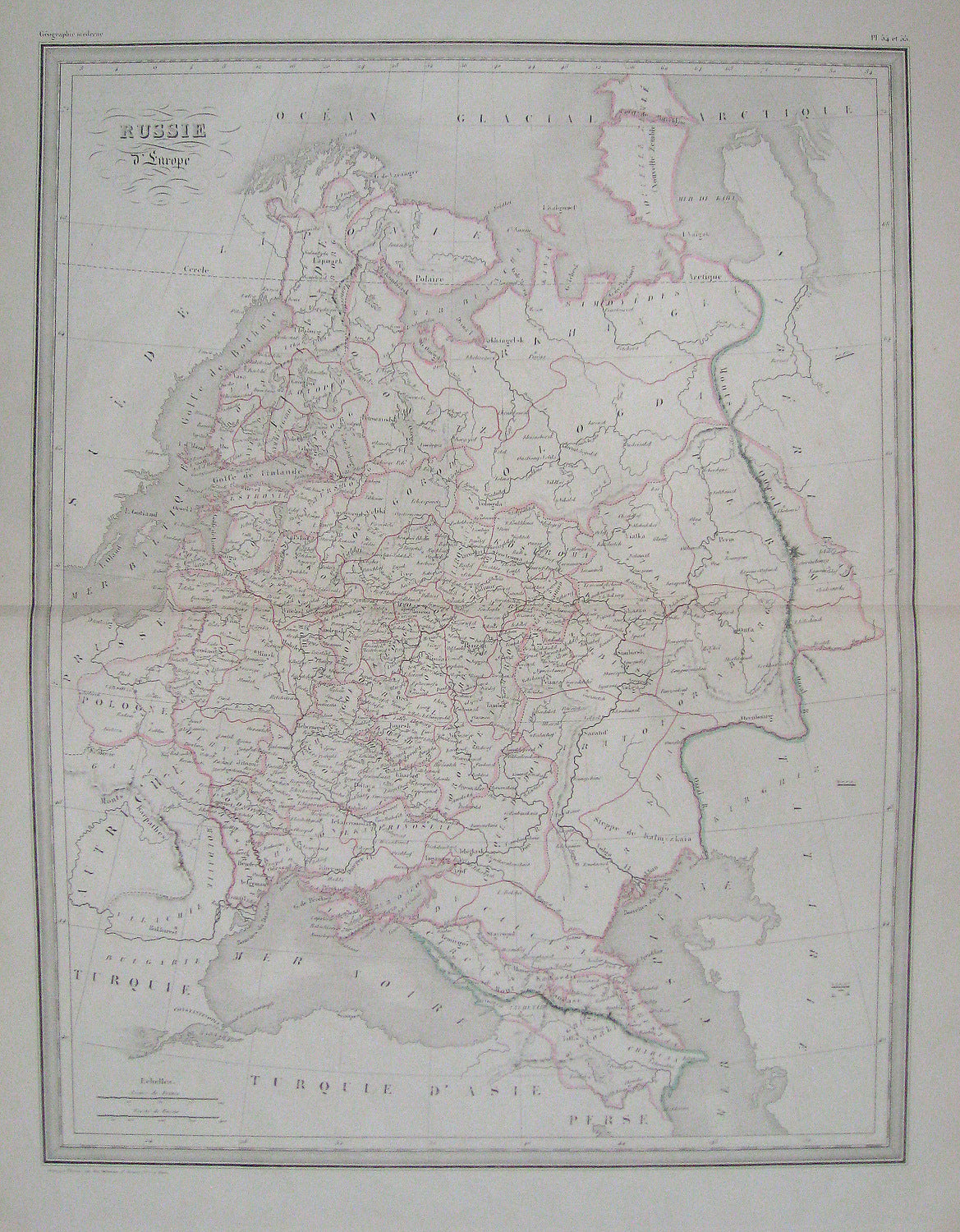 Antique-Hand-Colored-Map-Russie-d'Europe-carte-generale.-(Carte-de-grandeur-double.)-Russia--1842-Malte-Brun-Maps-Of-Antiquity