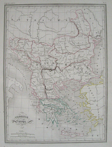 Antique-Hand-Colored-Map-Turquie-en-Europe.-Turkey-in-Europe--1842-Malte-Brun-Maps-Of-Antiquity