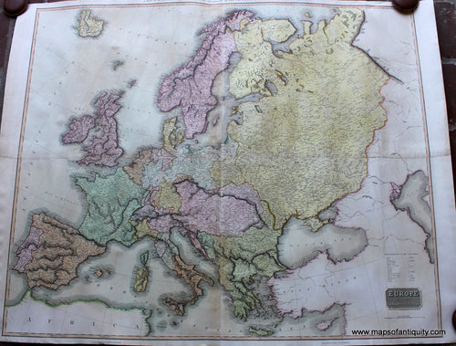 Hand-Colored-Engraved-Antique-Map-Europe-after-the-Congress-of-Vienna-Europe-General--1816-Thomson-Maps-Of-Antiquity