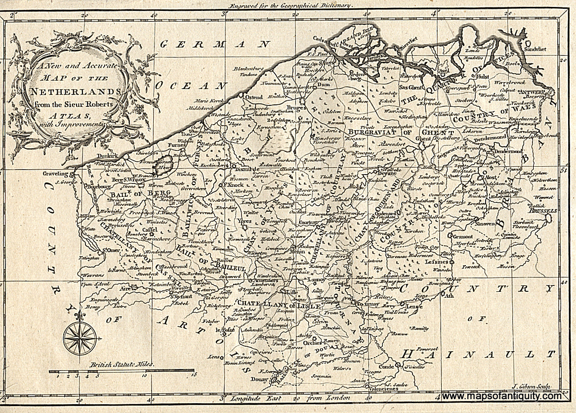 1759 - A New and Accurate Map of the Netherlands from the Sieur Robert ...