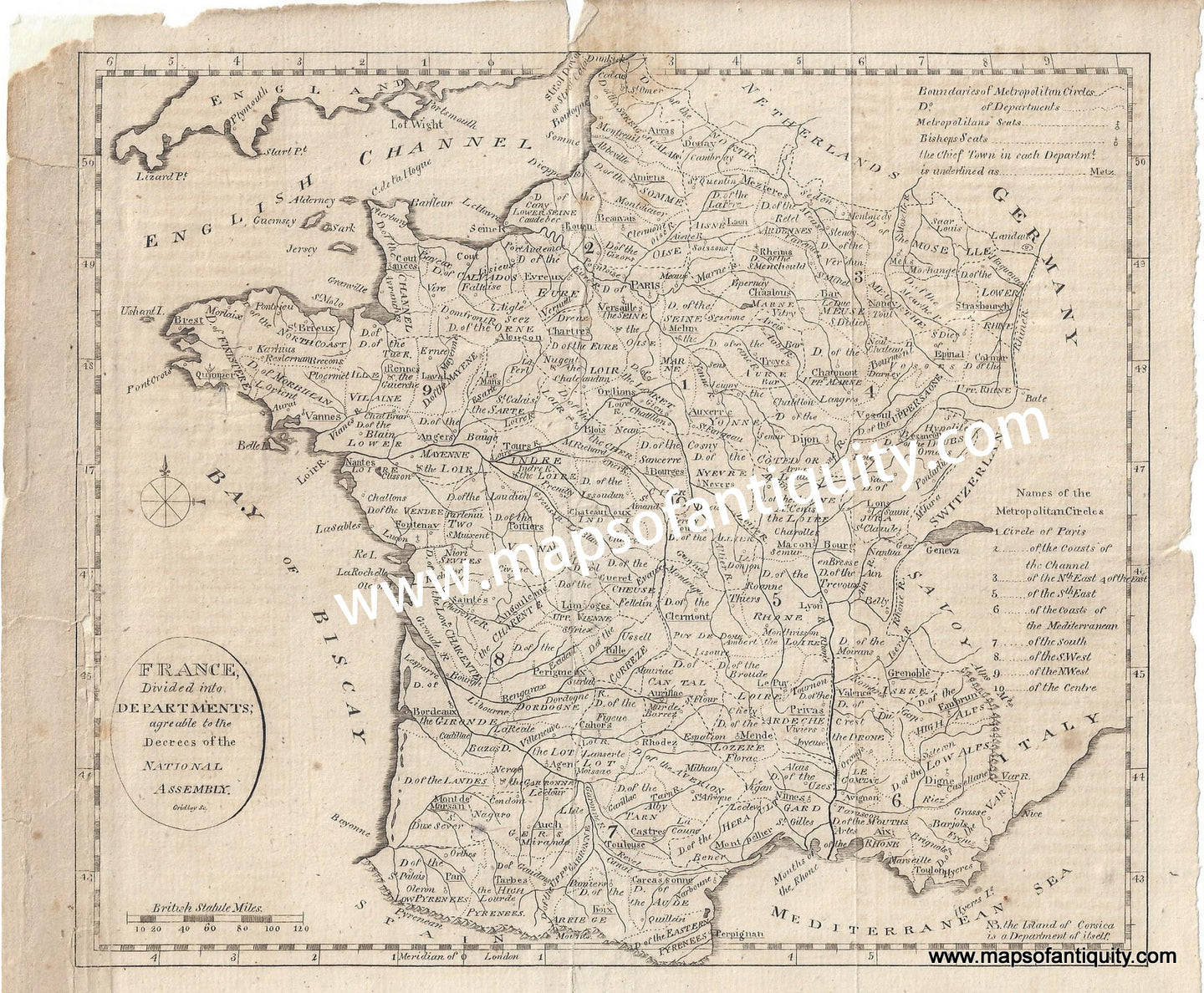 Black-and-White-Antique-Map-France-Divided-into-Departments-agreeable-to-the-Decrees-of-the-National-Assembly.-Europe--1802-Morse-Maps-Of-Antiquity