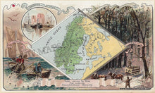 Load image into Gallery viewer, Antique-Chromolithograph-Map-Norway-Sweden-1890-Arbuckle-1800s-19th-century-Maps-of-Antiquity

