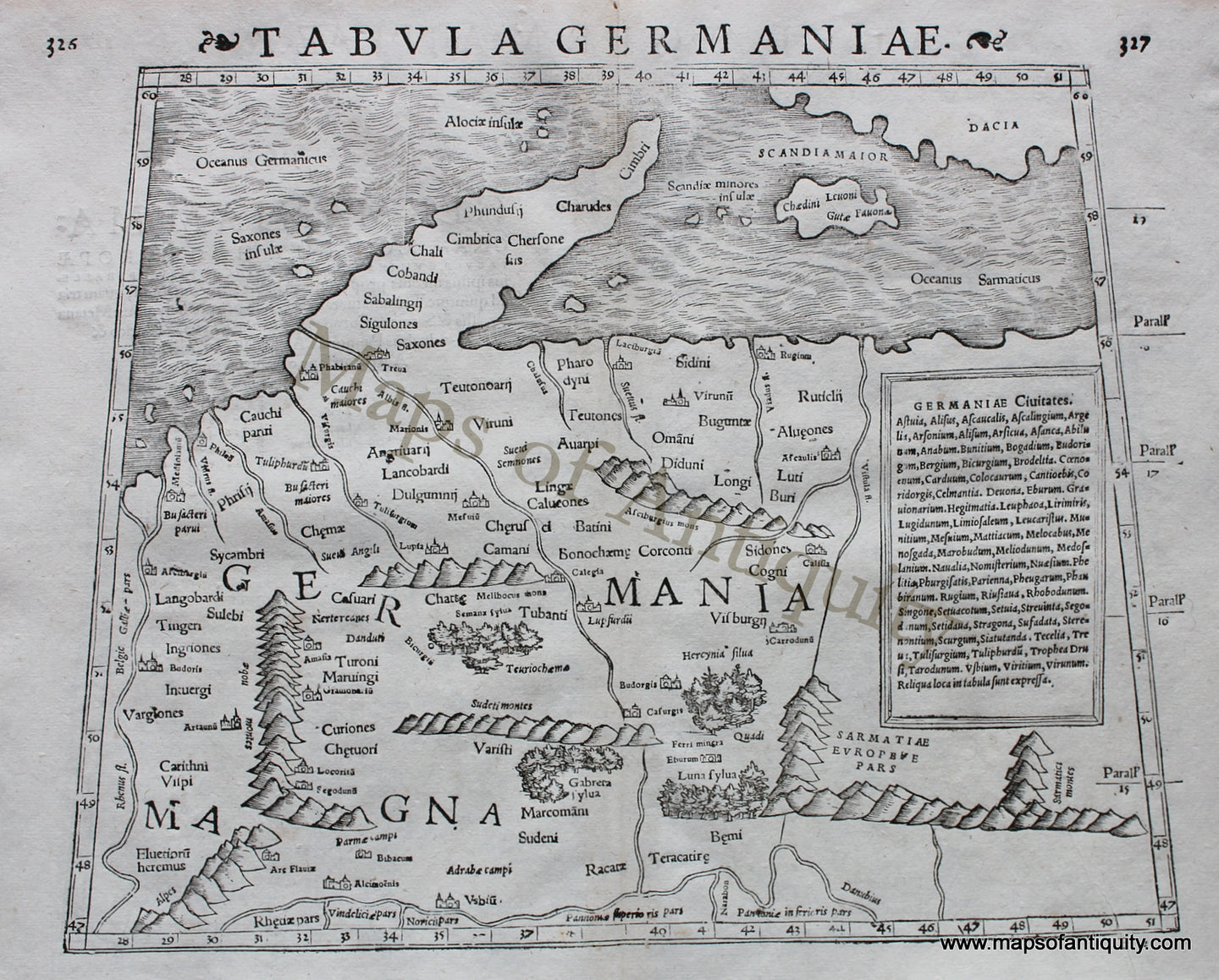 Antique-Black-and-White-Engraved-Map-Tabula-Germaniae-Germany-Europe-Germany-1542-Munster-Maps-Of-Antiquity