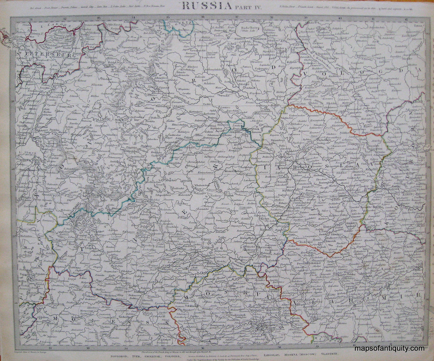 Antique-Hand-Colored-Map-Russia-Part-IV.-Russia-in-Europe--1835-SDUK/Society-for-the-Diffusion-of-Useful-Knowledge-Maps-Of-Antiquity