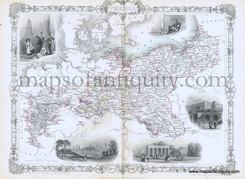 Antique-Hand-Colored-Map-Prussia.-Europe-Germany-1853-Rapkin/Tallis-Maps-Of-Antiquity