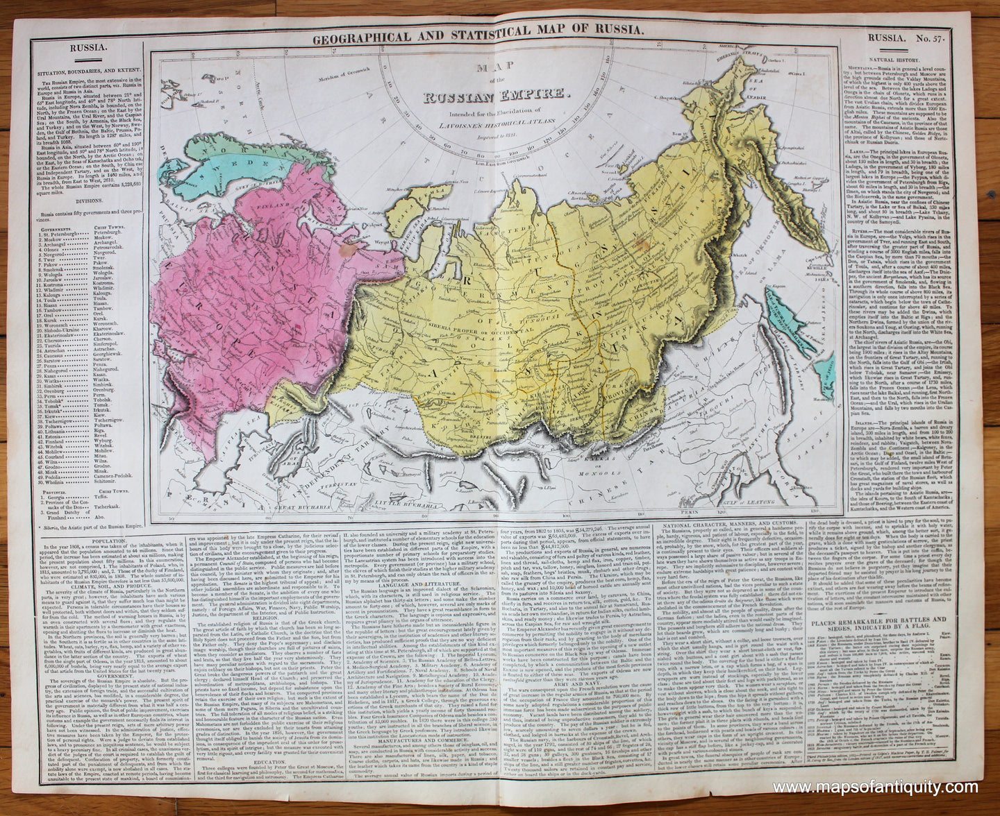 Antique-Geographical-and-Statistical-Map-of-Russia-Russian-Empire-No.-57.