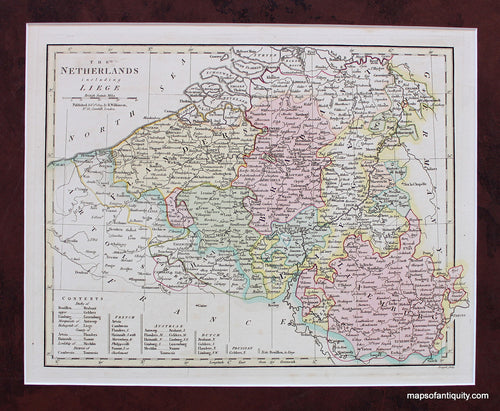 Hand-Colored-Engraved-Antique-Map-Netherlands-Belgium-Europe-Belgium-1809-Wilkinson-Maps-Of-Antiquity