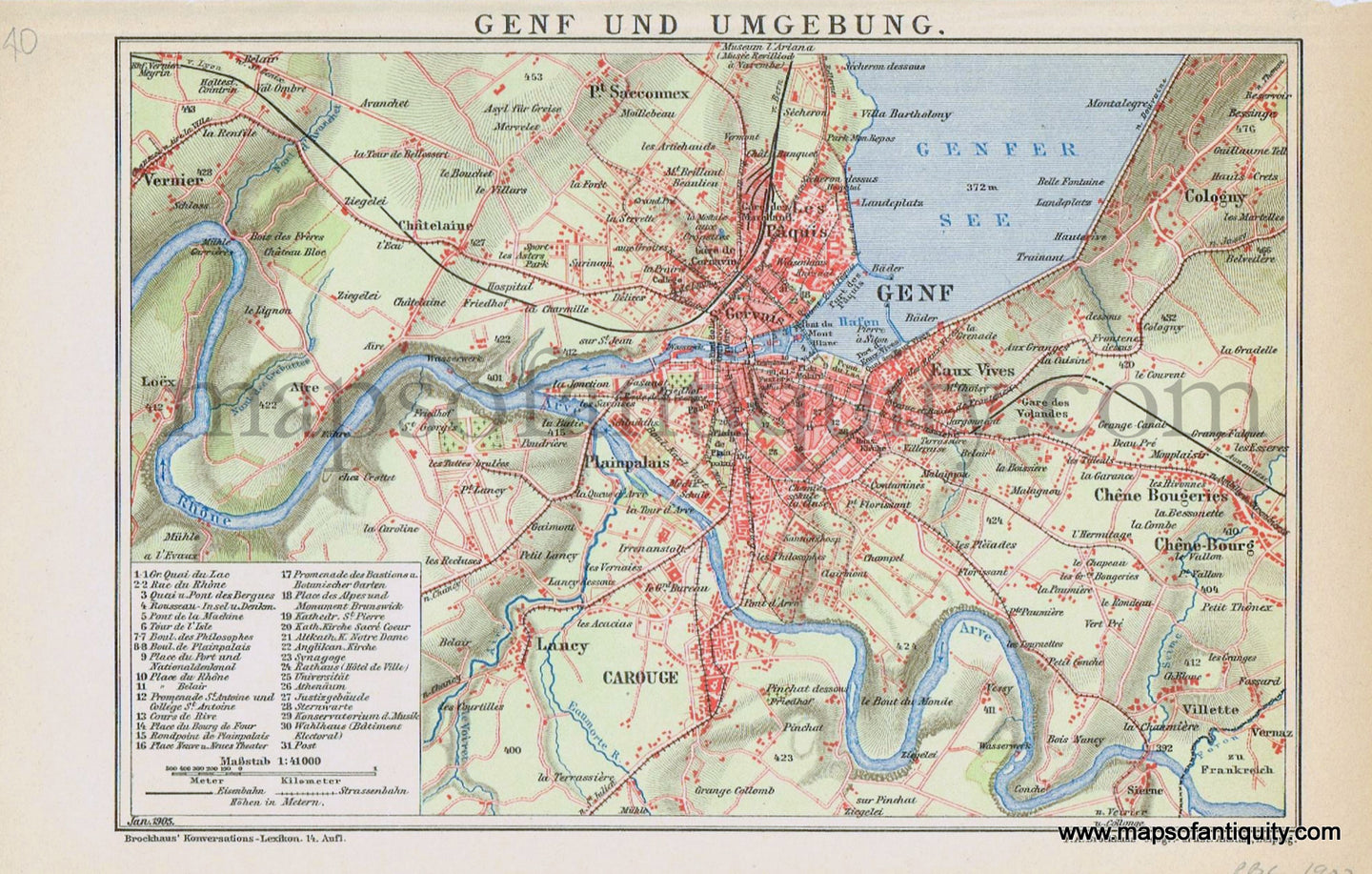 Antique-Map-City-Geneva-Switzerland-Brockhaus-Maps-of-Antiquity