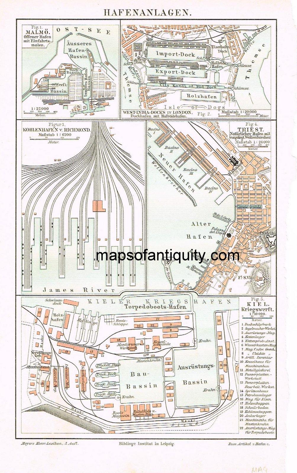 Antique-Printed-Map-European-railroad-stations-Europe-Germany-c.-1900-Brockhaus-Maps-Of-Antiquity