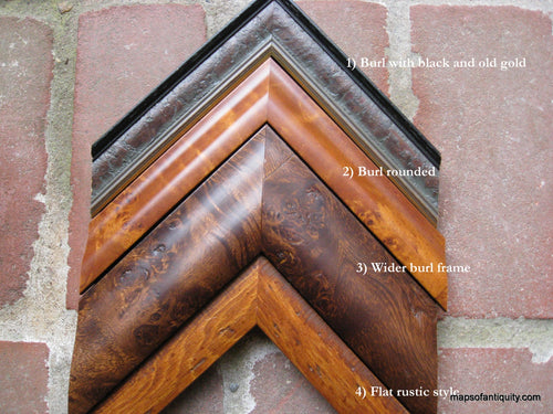 Custom-Conservation-Framing-General-Wood-Burl-Samples-Framing--0-Custom-Maps-Of-Antiquity