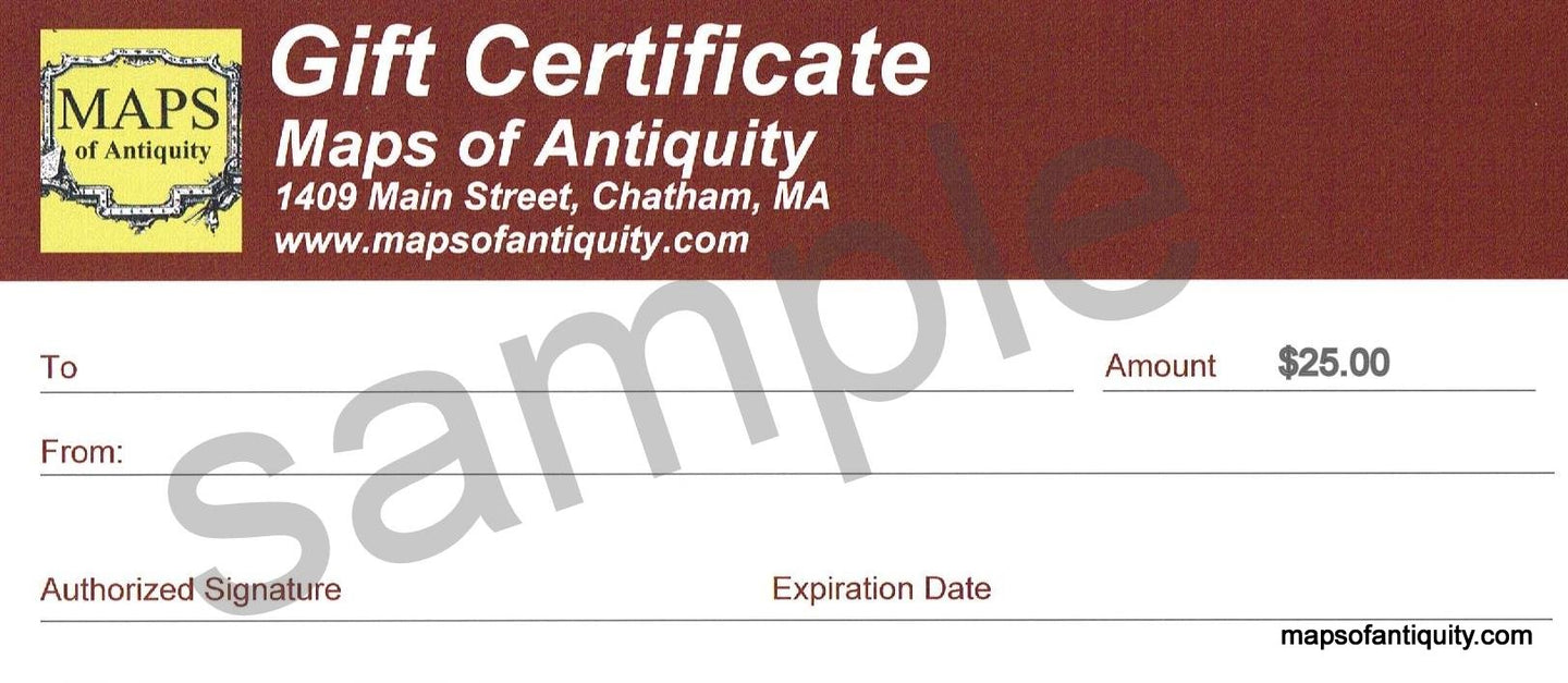 Maps of Antiquity Gift Certificate