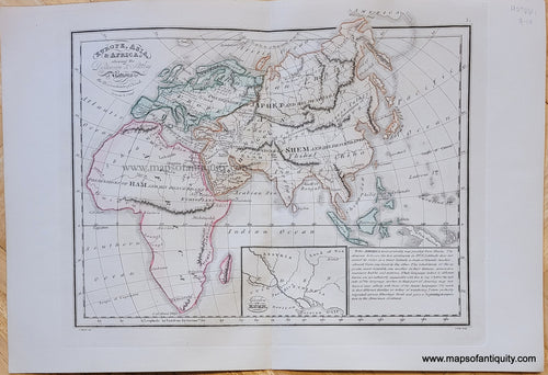 Genuine-Antique-Map-Europe,-Asia,-and-Africa,-showing-the-dispersion-and-settling-of-Nations-by-the-Descendants-of-Noah-1823-J.-Wyld-Maps-Of-Antiquity