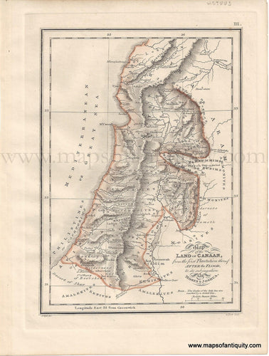 Genuine-Antique-Map-The-Land-of-Canaan-from-the-first-plantation-thereof-after-the-Flood,-to-its-subjugation-by-Moses-and-Joshua-1823-J.-Wyld-Maps-Of-Antiquity
