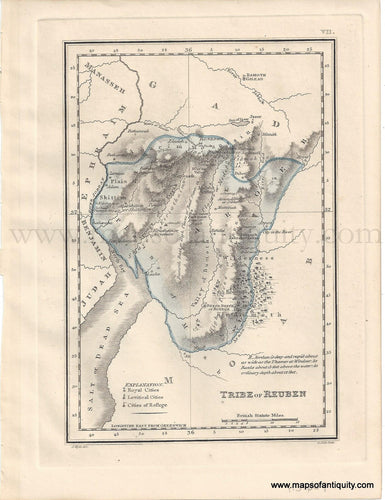 Genuine-Antique-Map-Tribe-of-Reuben,-on-an-extended-scale-1823-J.-Wyld-Maps-Of-Antiquity