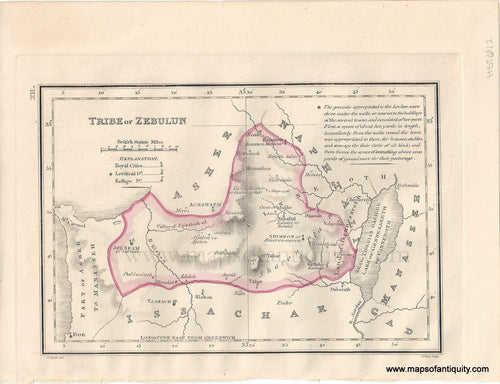 Genuine-Antique-Map-Tribe-of-Zebulun,-on-an-extended-scale-1823-J.-Wyld-Maps-Of-Antiquity