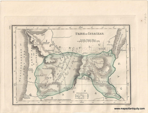 Genuine-Antique-Map-Tribe-of-Issachar,-on-an-extended-scale-1823-J.-Wyld-Maps-Of-Antiquity