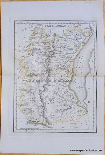 Genuine-Antique-Map-Tribe-of-Judah,-on-an-extended-scale-1823-J.-Wyld-Maps-Of-Antiquity