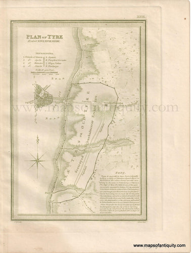 Genuine-Antique-Map-Plan-of-Tyre-1823-J.-Wyld-Maps-Of-Antiquity