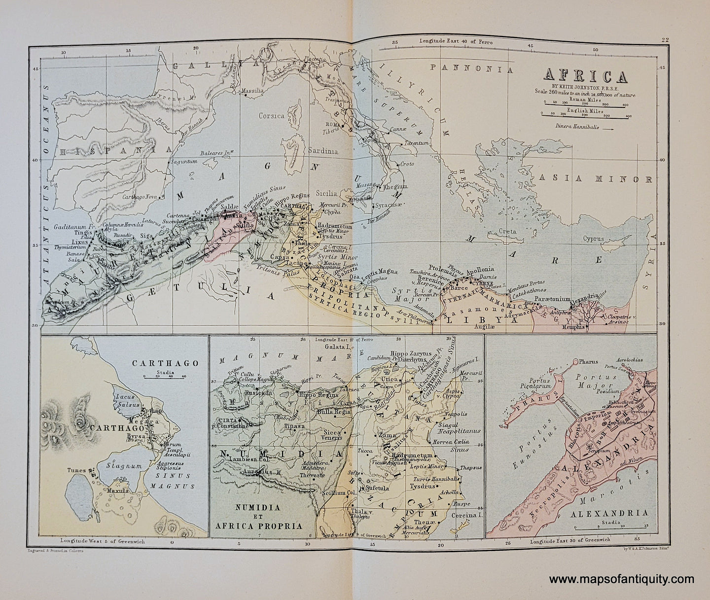 Genuine-Antique-Map-Africa-1910-Johnston-Maps-Of-Antiquity