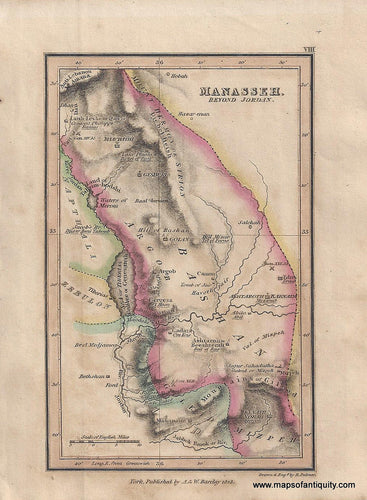 Genuine-Antique-Map-Manasseh-Beyond-Jordan-1823-Palmer-Maps-Of-Antiquity