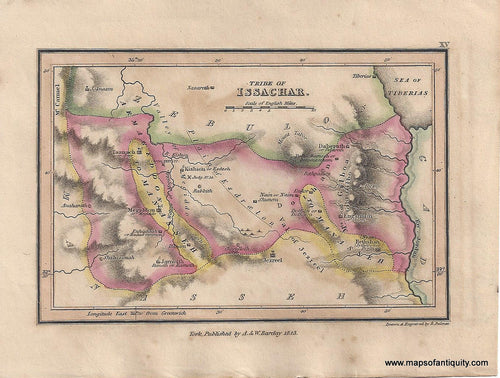 Genuine-Antique-Map-Tribe-of-Issachar--1823-Palmer-Maps-Of-Antiquity