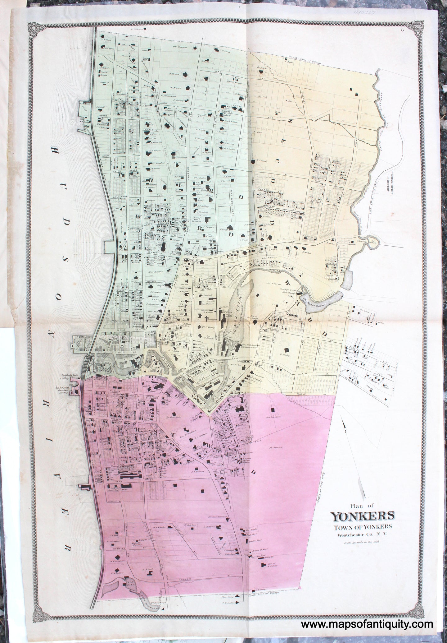 Antique-Map-Plan-of-Yonkers-Town-of-Yonkers-Westchester-Co.-N.Y.-New-York-1867