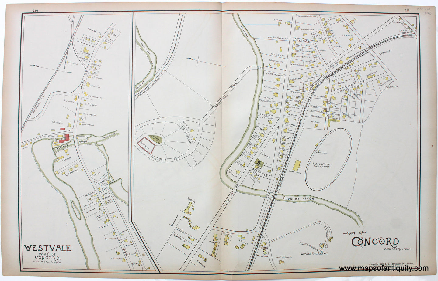 1889 - Part of Concord/Westvale - Antique Map