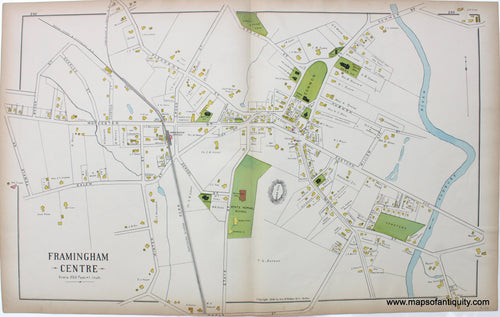 1889 - Framingham Centre (MA) - Antique Map