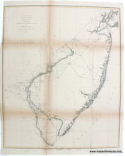 Load image into Gallery viewer, 1873 - Sketch B No. 3 Showing the Triangulation &amp; Geographical Positions in Section No. II from New York City to Cape Henlopen - Antique Chart
