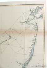 Load image into Gallery viewer, 1873 - Sketch B No. 3 Showing the Triangulation &amp; Geographical Positions in Section No. II from New York City to Cape Henlopen - Antique Chart
