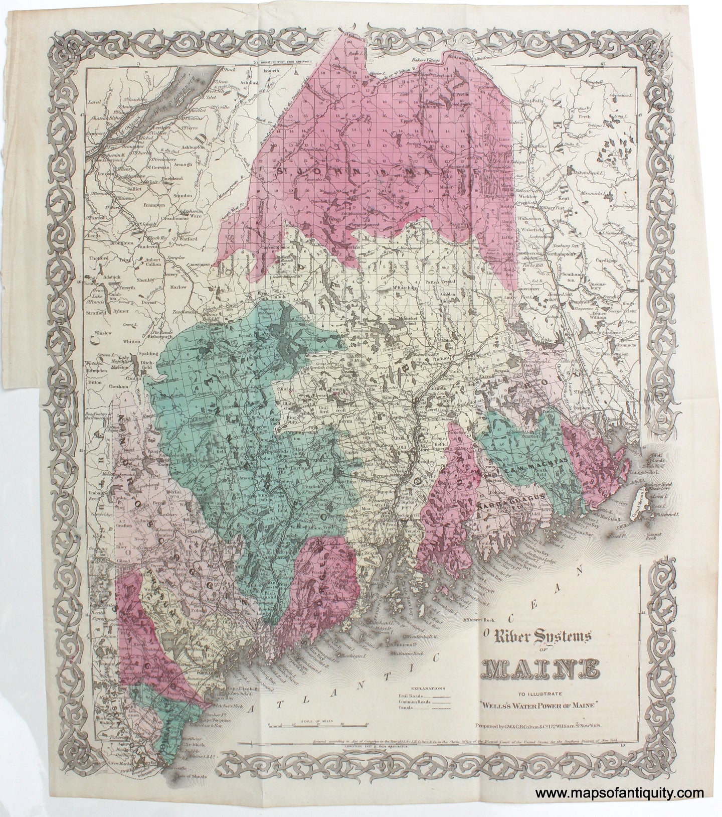 1855/1869 - River Systems of Maine to Illustrate 