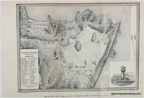 Genuine-Antique-Map-West-Point.-1904-United-States-Military-Academy-Maps-Of-Antiquity