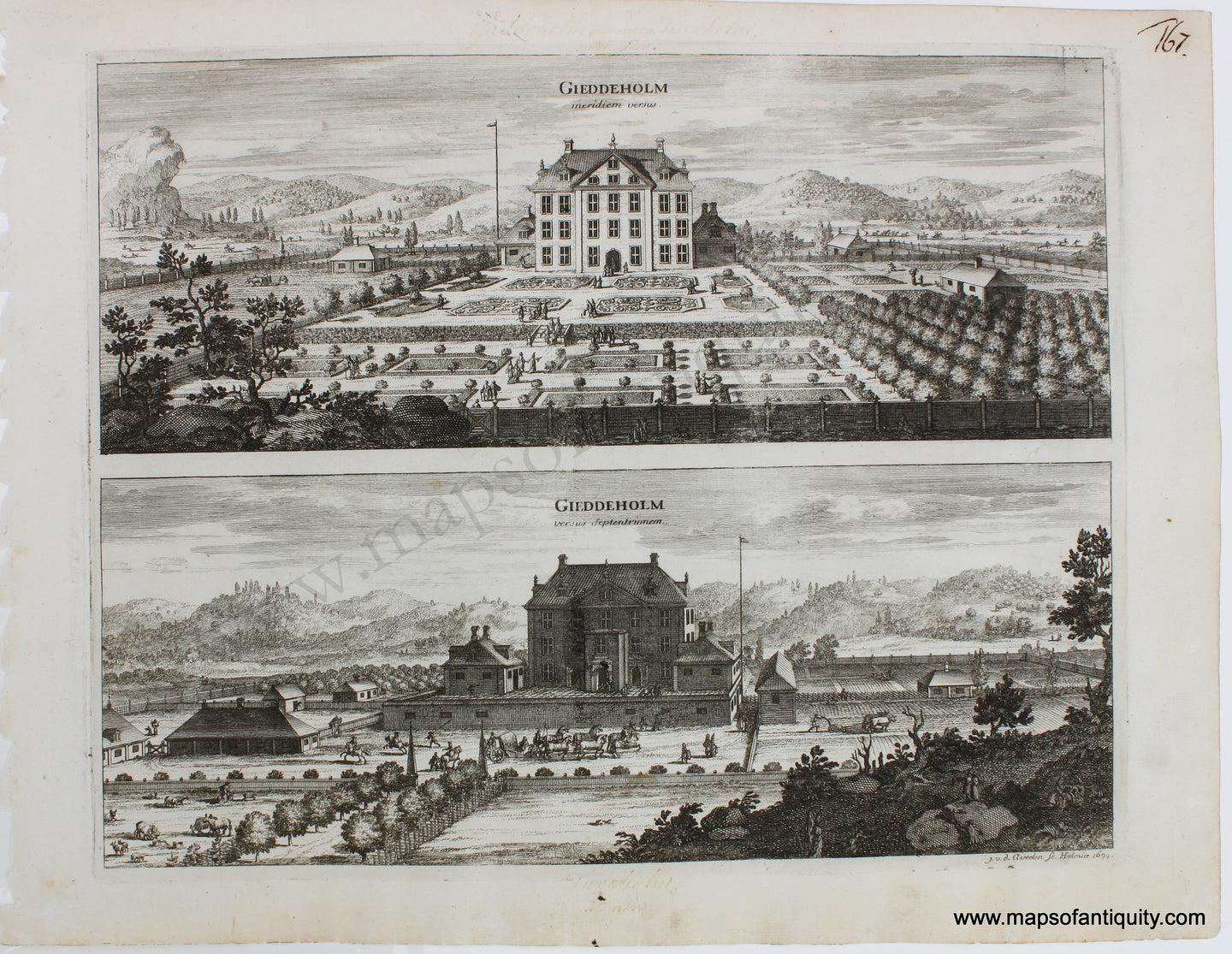 Genuine-Antique-Print-Gieddeholm---Sweden-c.-1707-Erik-Dahlbergh-Maps-Of-Antiquity