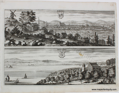 Genuine-Antique-Print-Boraas-/-Bogsund---Sweden-c.-1707-Erik-Dahlbergh-Maps-Of-Antiquity